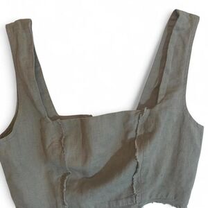 Top Shop Brand Linen Top Zipper Accent on back NWT Size 6‎